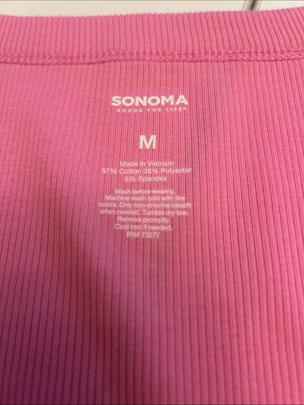 NWOT Lot of 2 Sonoma Ribbed V-Neck Tank Tops in Pink & Blue - Picture 3 of 4